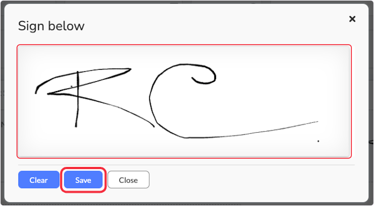 Sign and select Save.