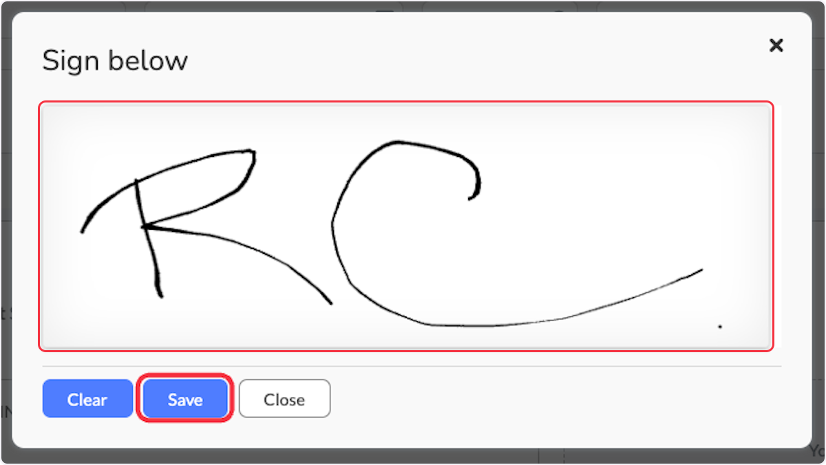 Contact sign and select Save