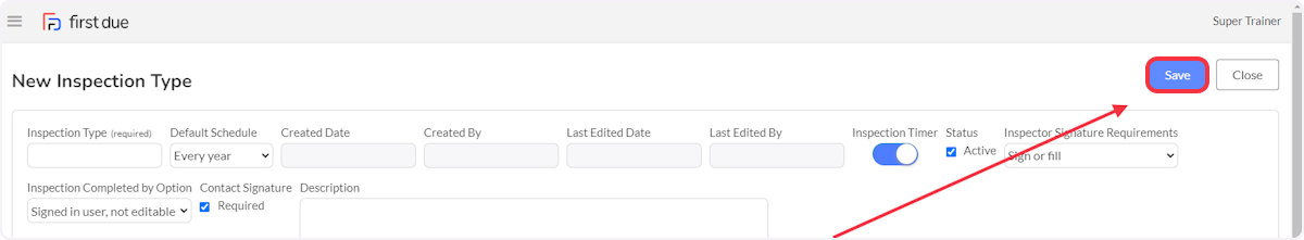 Click on Save to save your data.