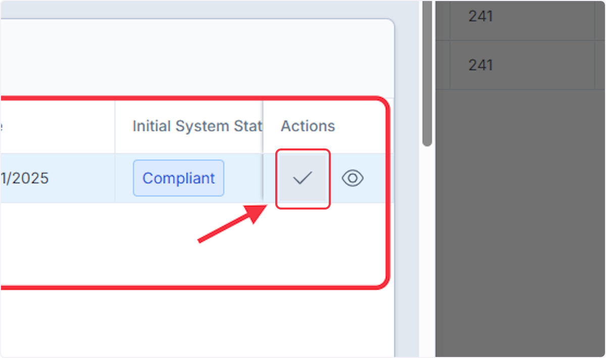 Click Update Status to open the Update Status modal.