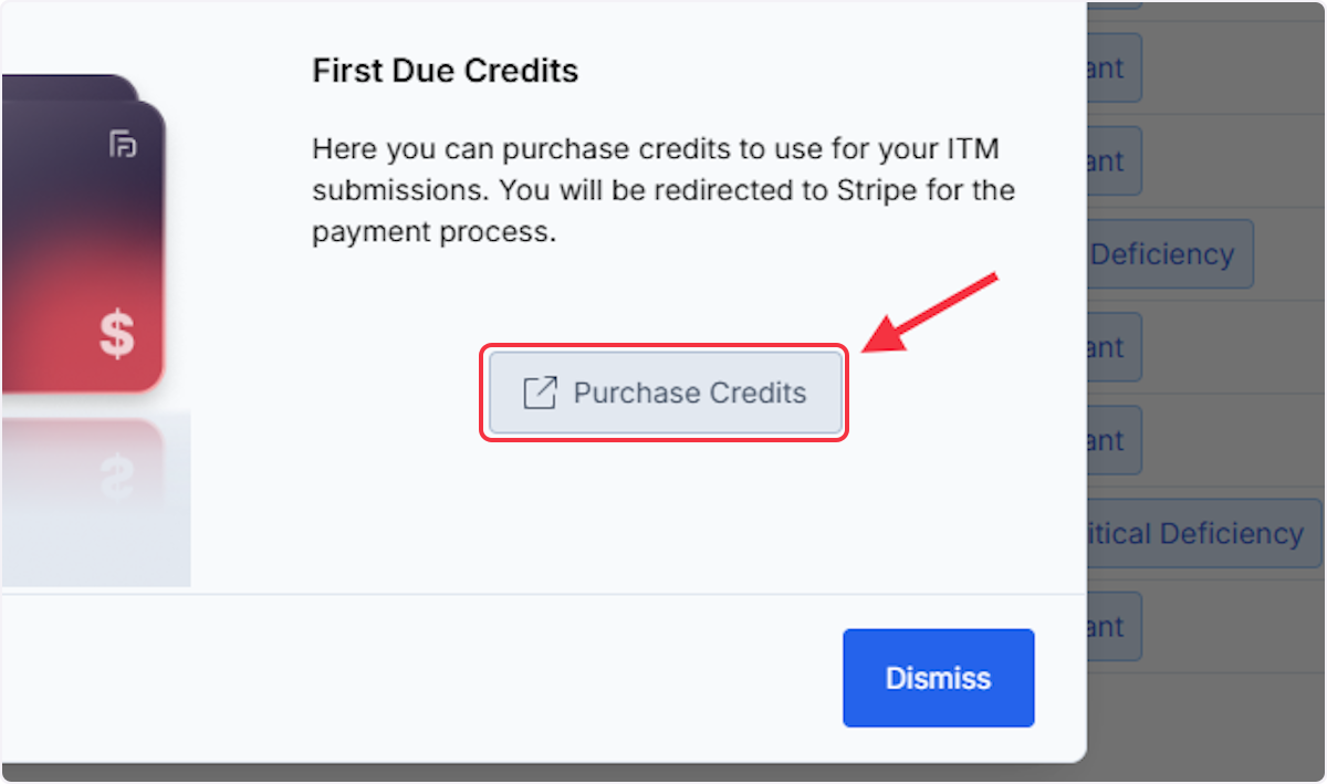 Click on Purchase Credits
