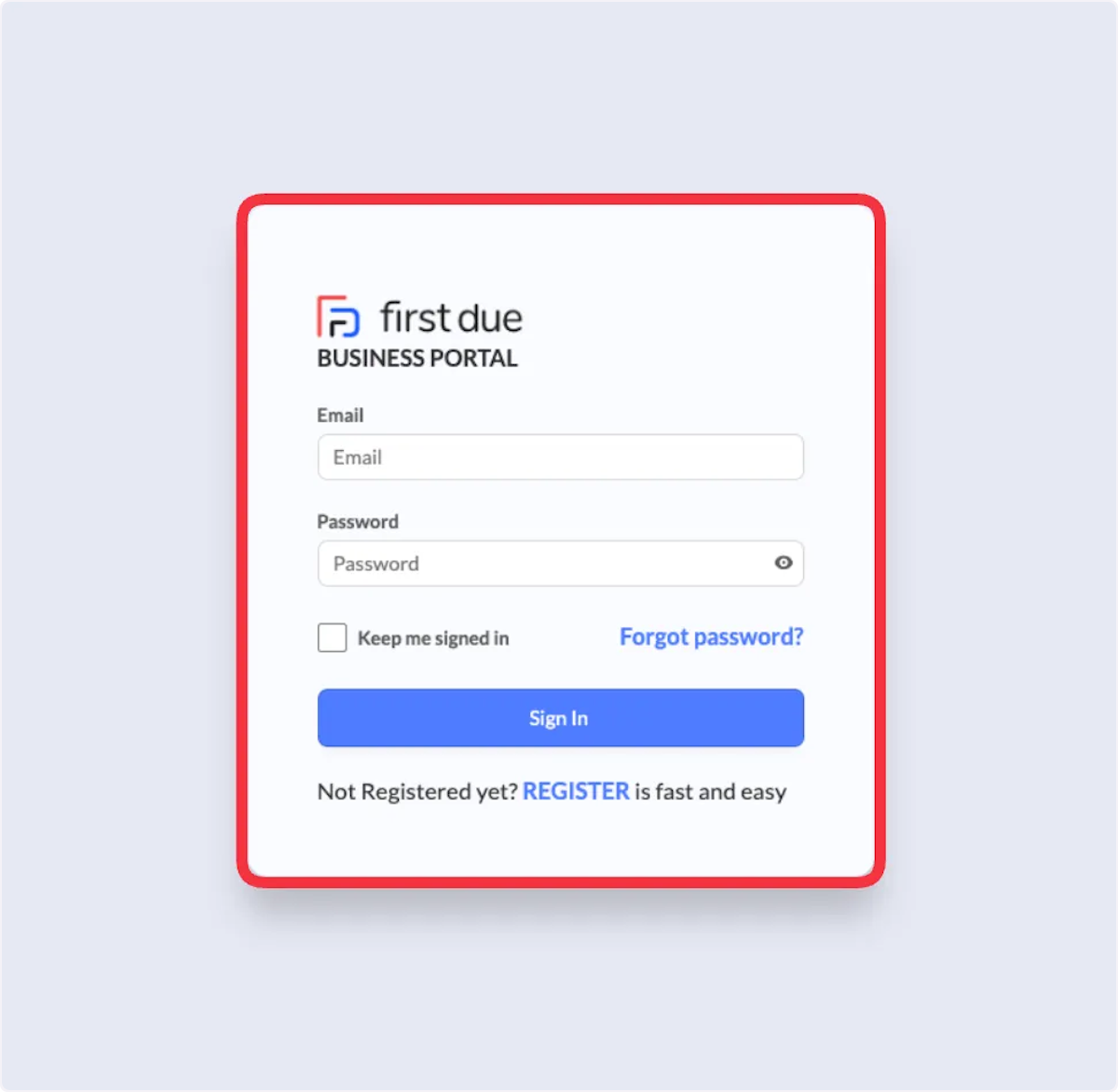 Go to Business Portal URL