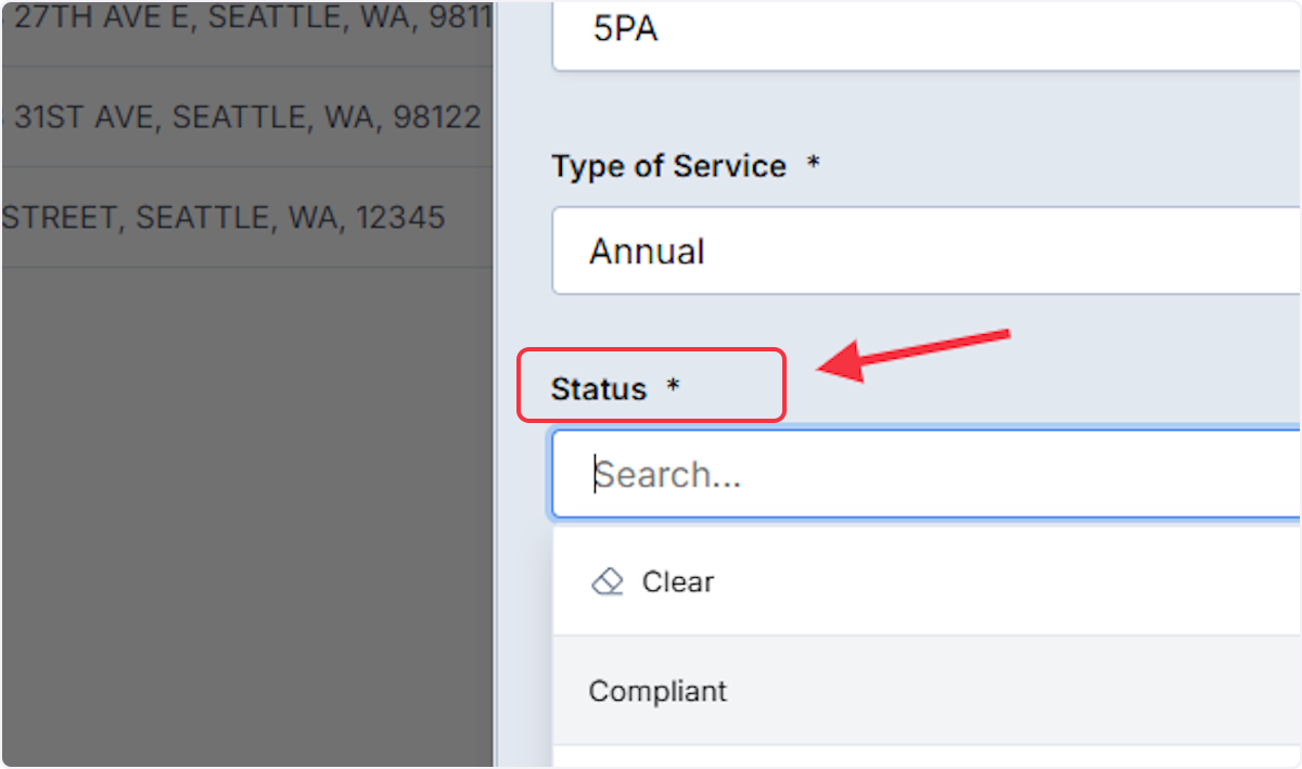 Select the Status of the system.