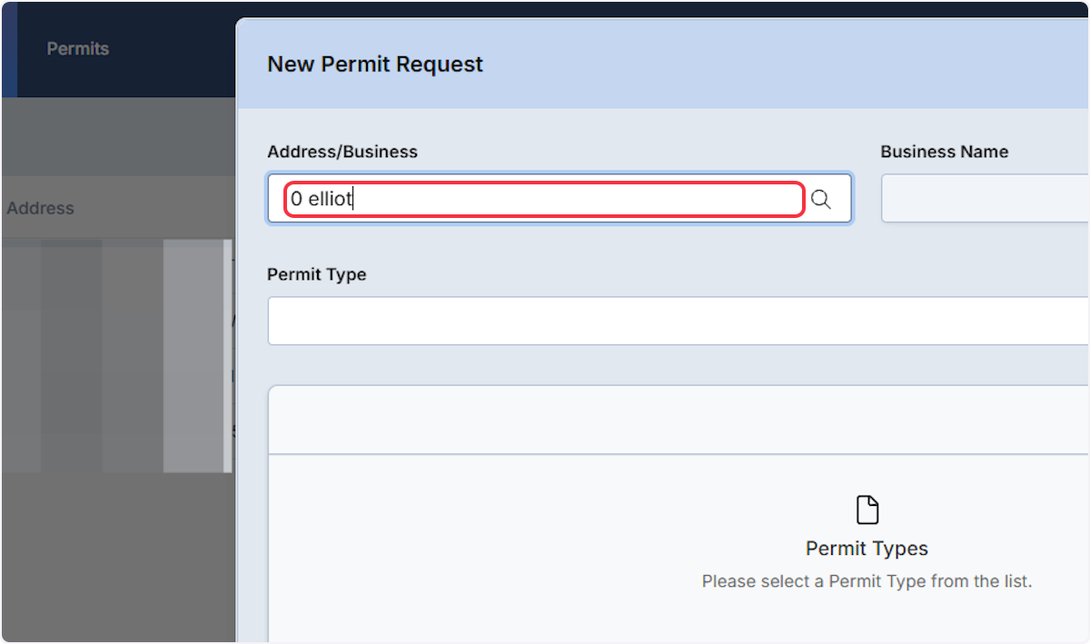 Enter the Project Location or property address where the work will be performed.