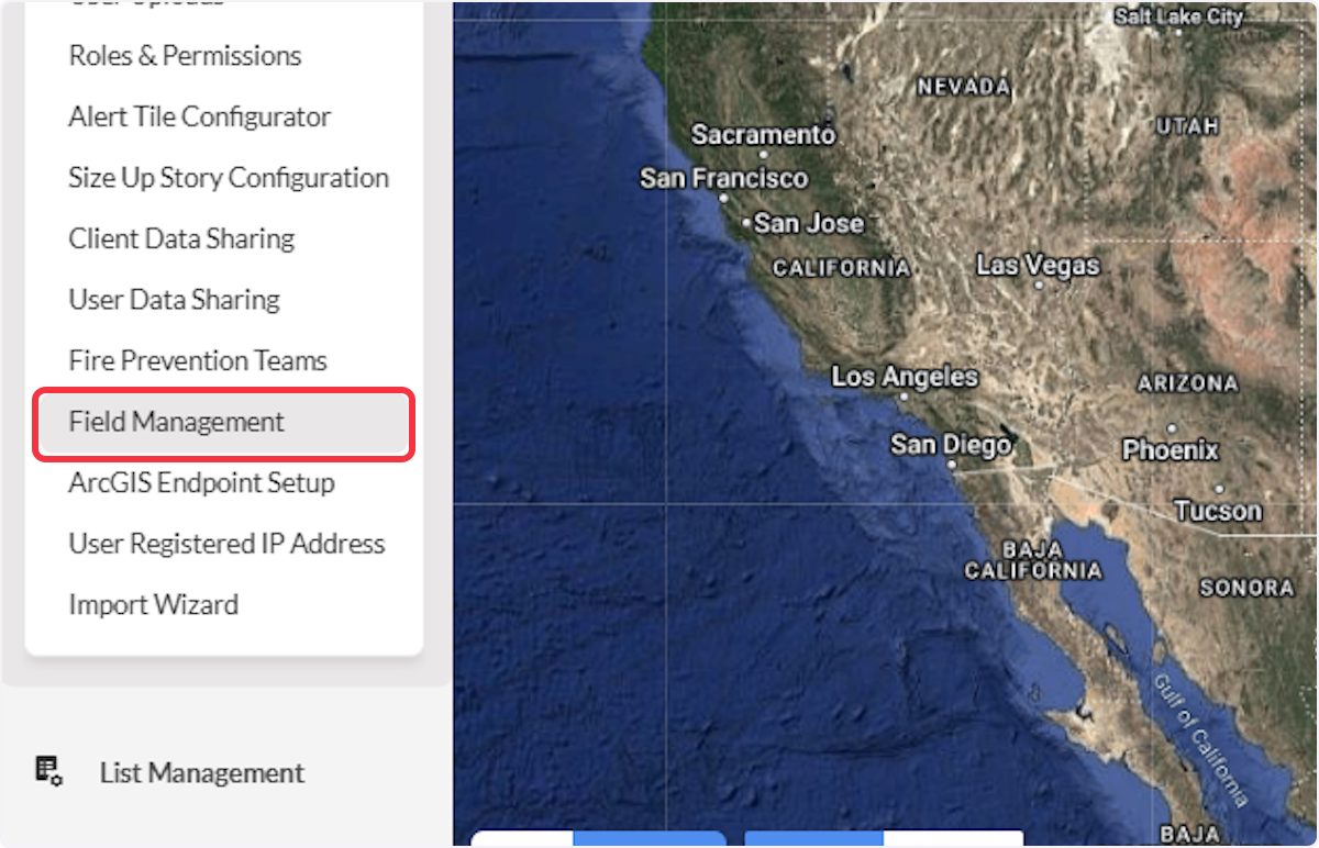 Click on Field Management