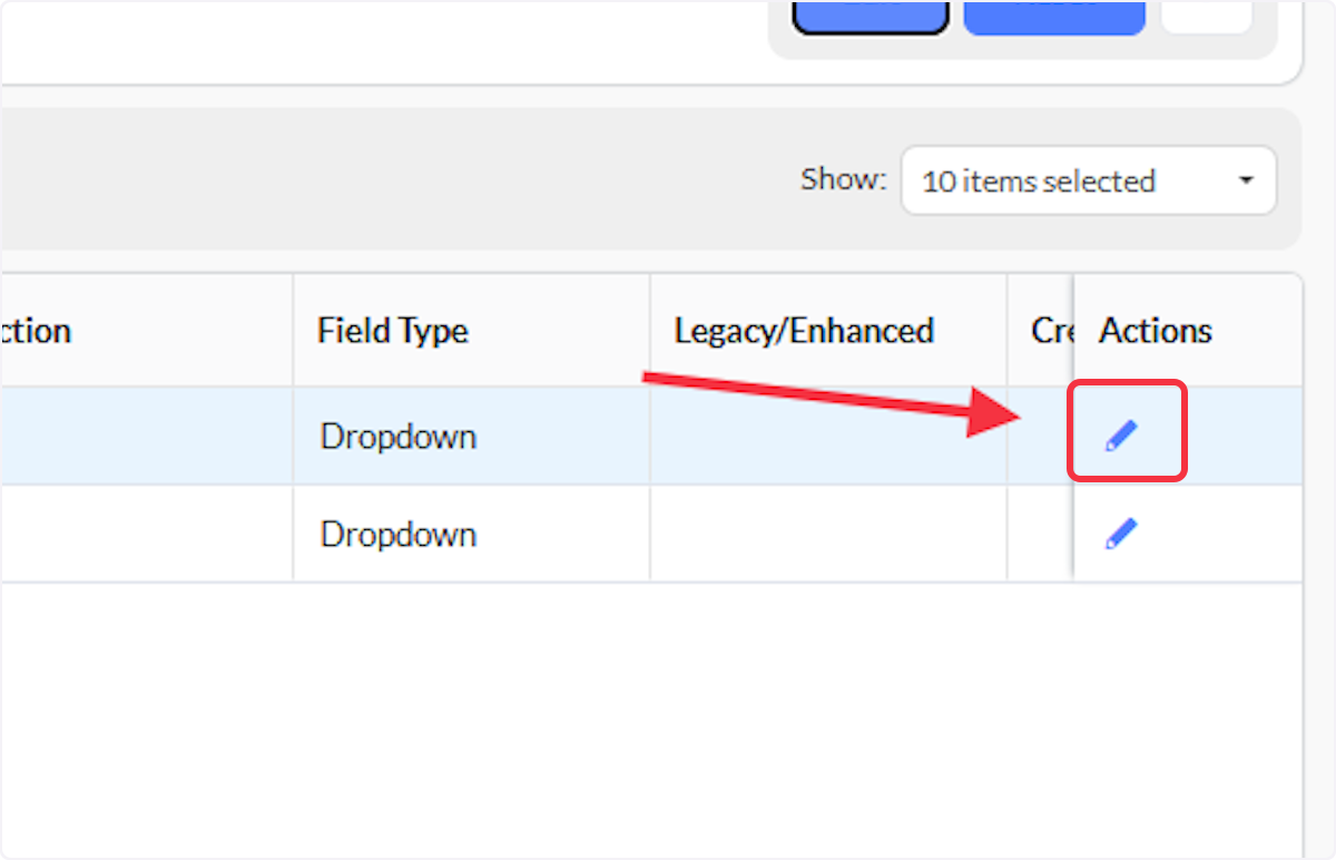 Click on pencil icon to edit the Field Names
