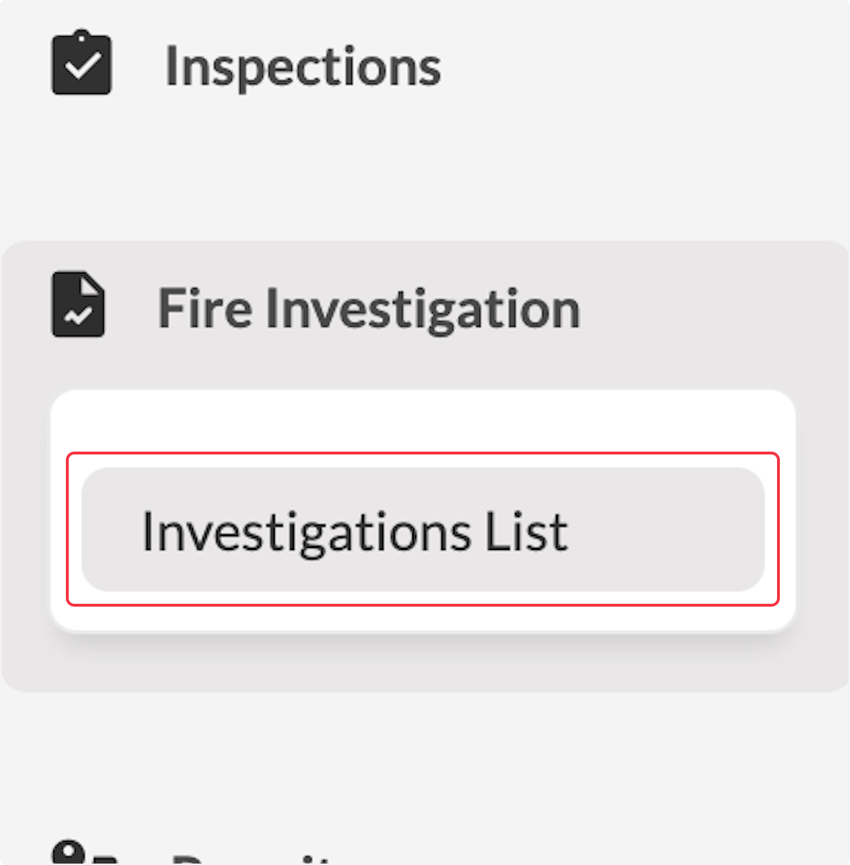 Click on Investigations List