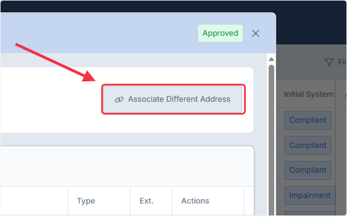 Click on Associate Different Address.