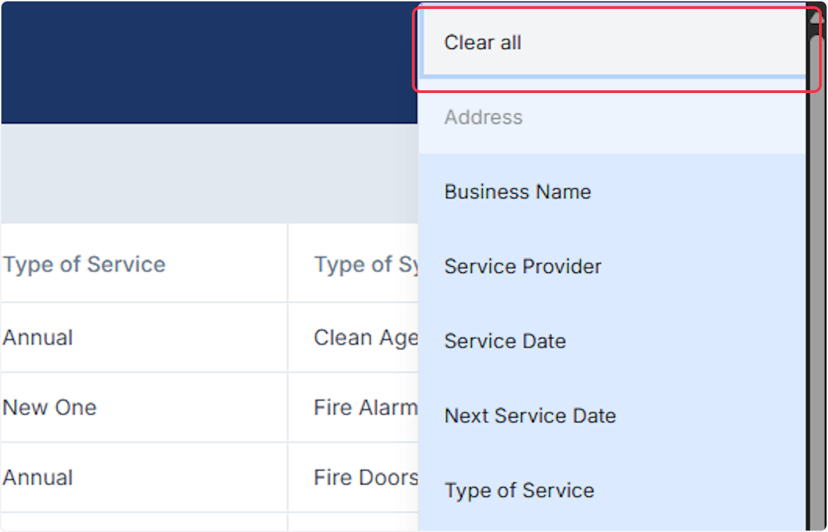 Click on Clear all. We will be selecting the Occupancy Details that will be captured at the time of submission.