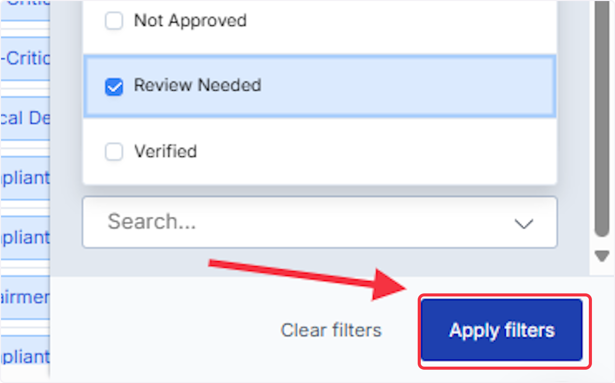 Click on Apply filters.