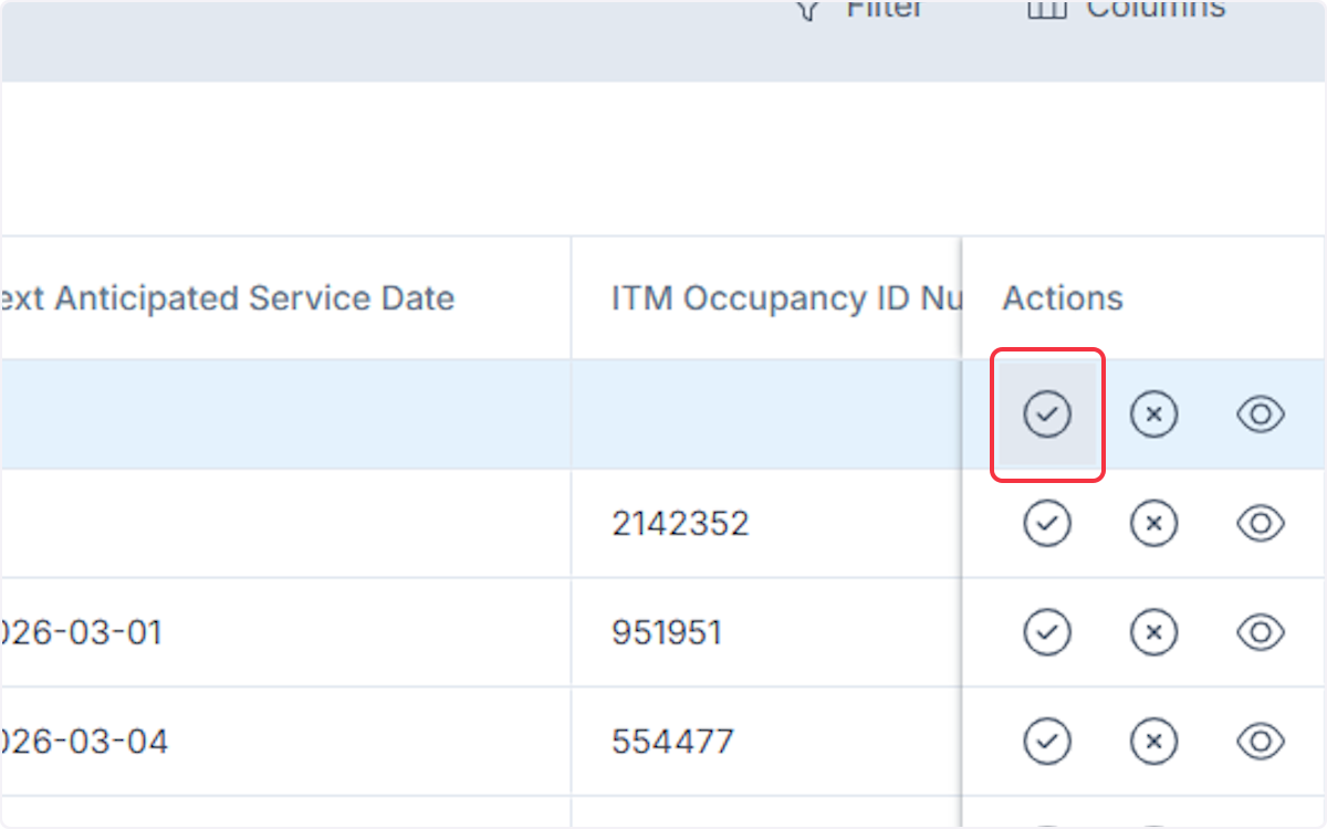Click on Approve check button approve an ITM Report 