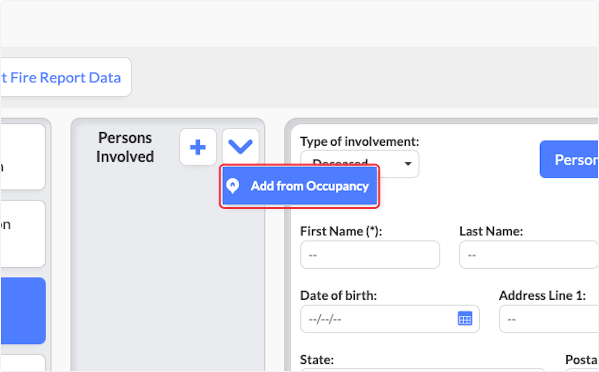 Click on Add from Occupancy.