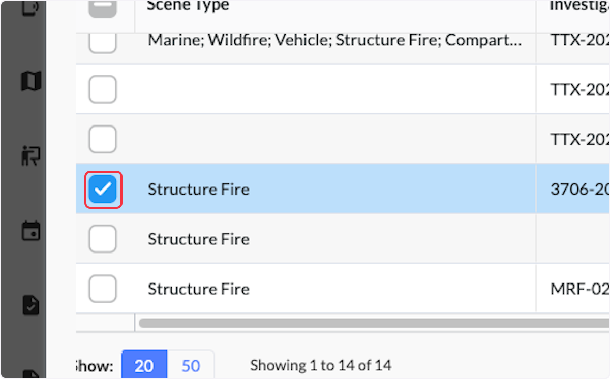 Check the box of the investigation or investigations that you want to link.