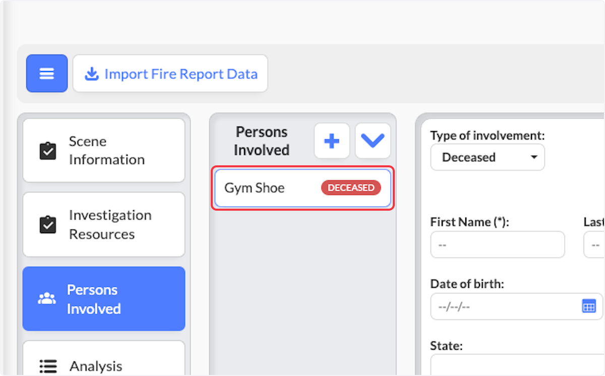 The Occupancy Contact will now show in the Persons Involved column.