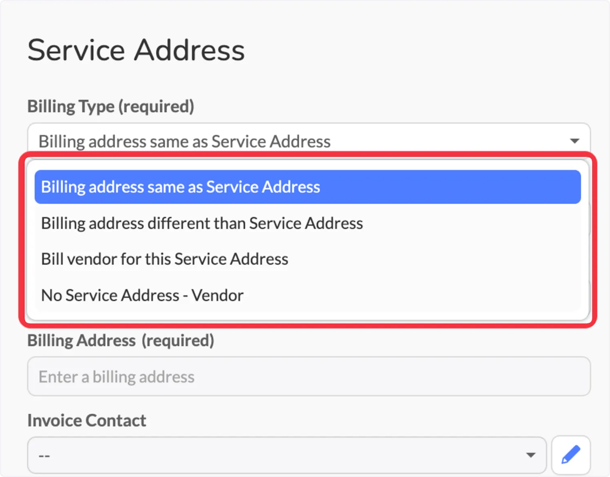 Select Billing Type.