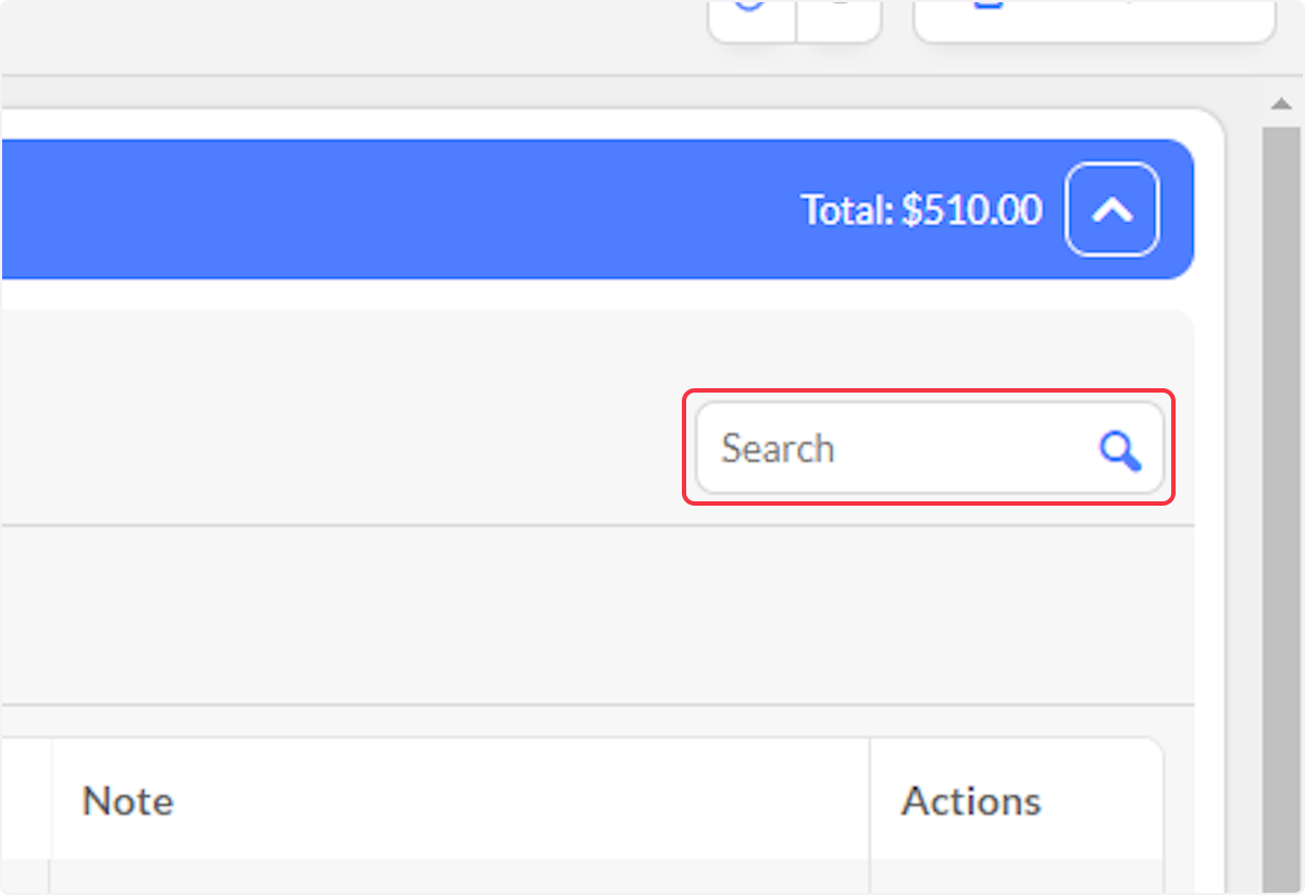 Enter text to Search line items.