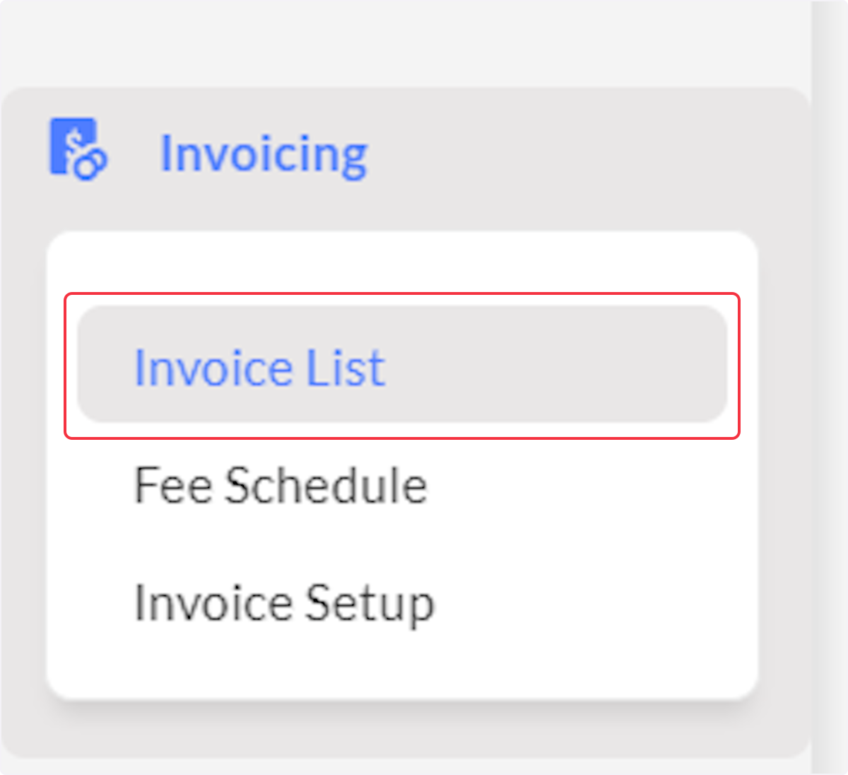 Click on Invoice List.