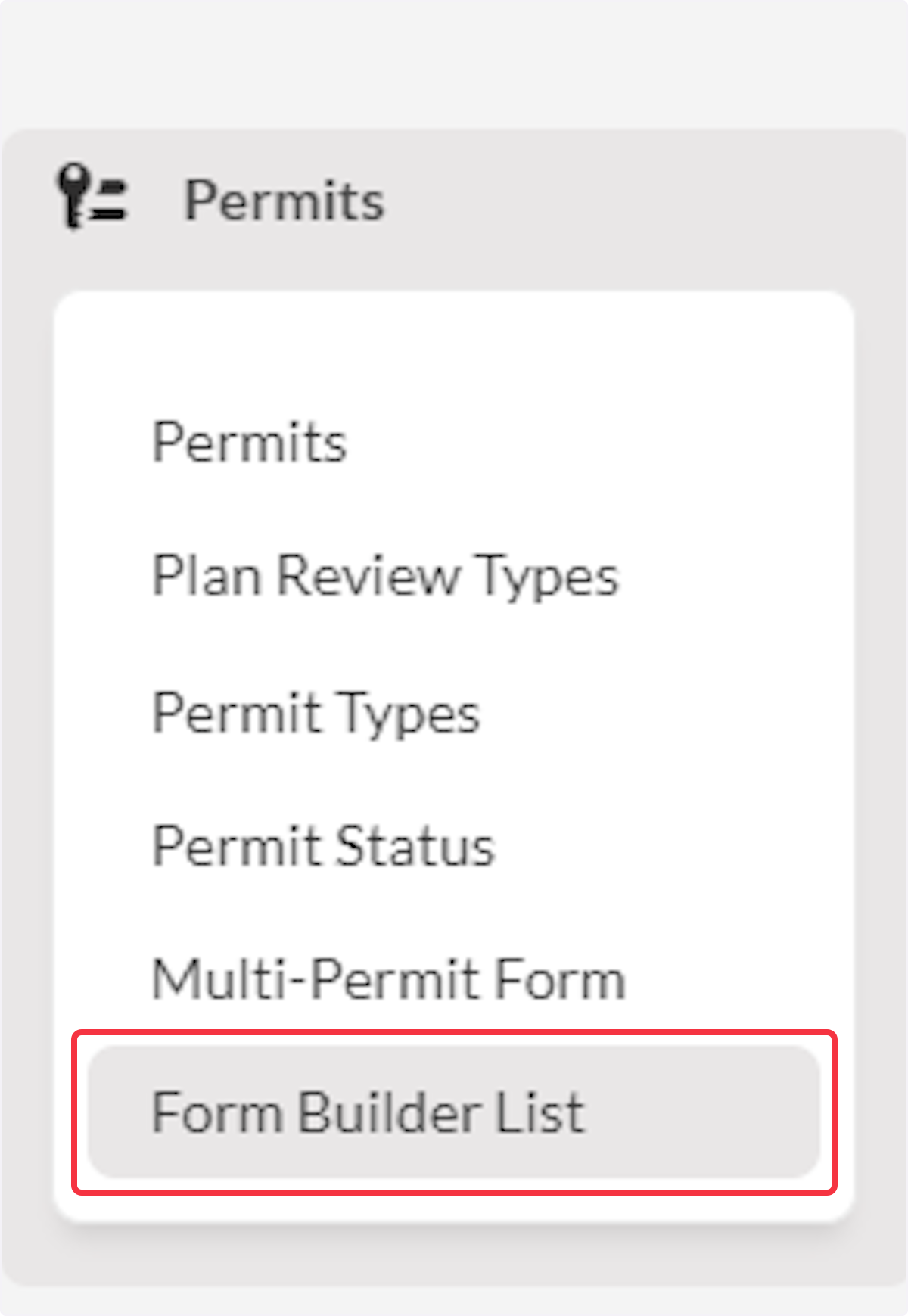 Click on Form Builder List