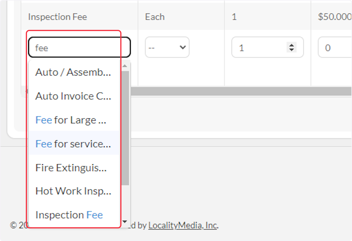 Enter text and select.