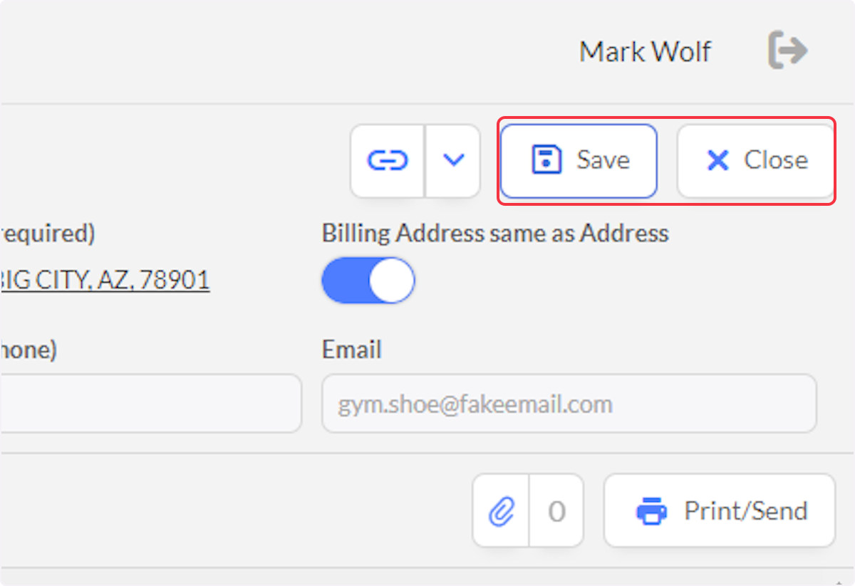 Click on Save or Close.