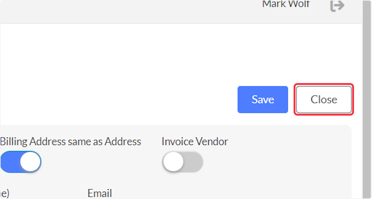 When done applying a payment or making other adjustments, click on Close.