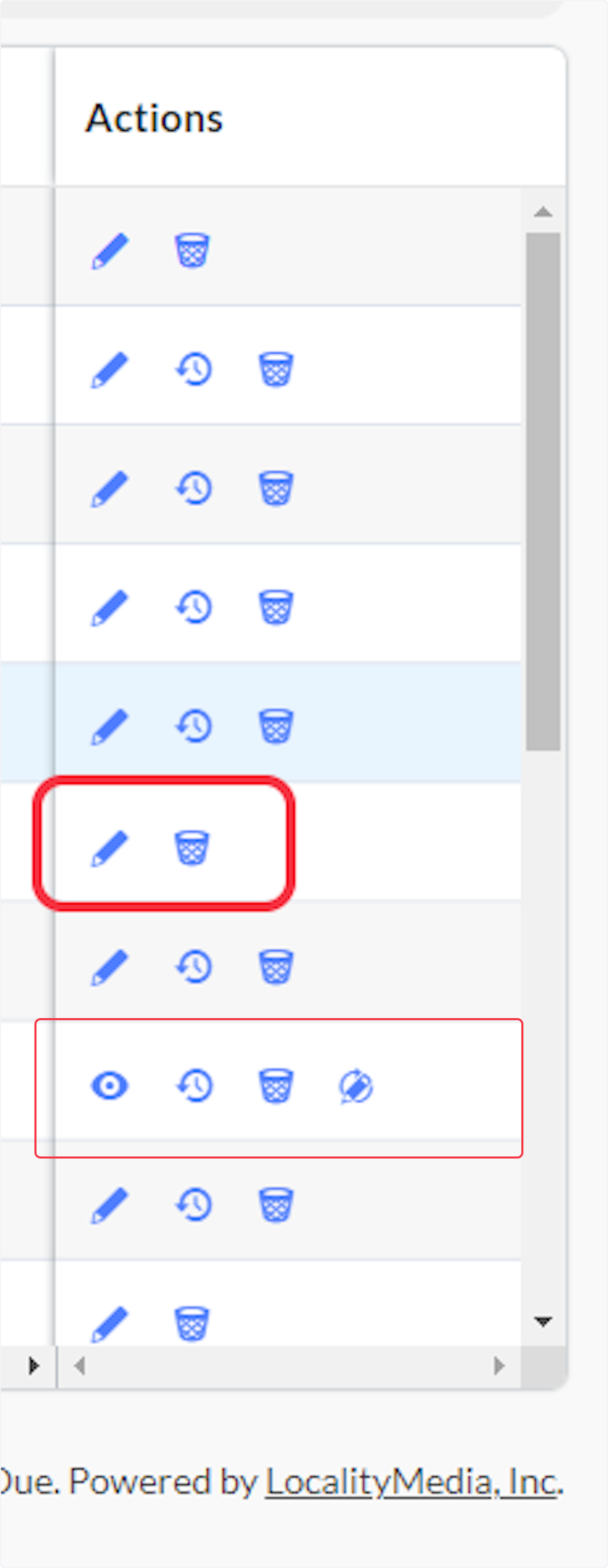 In the actions column, select Edit, Delete, View Details, History, or Reopen as needed.
