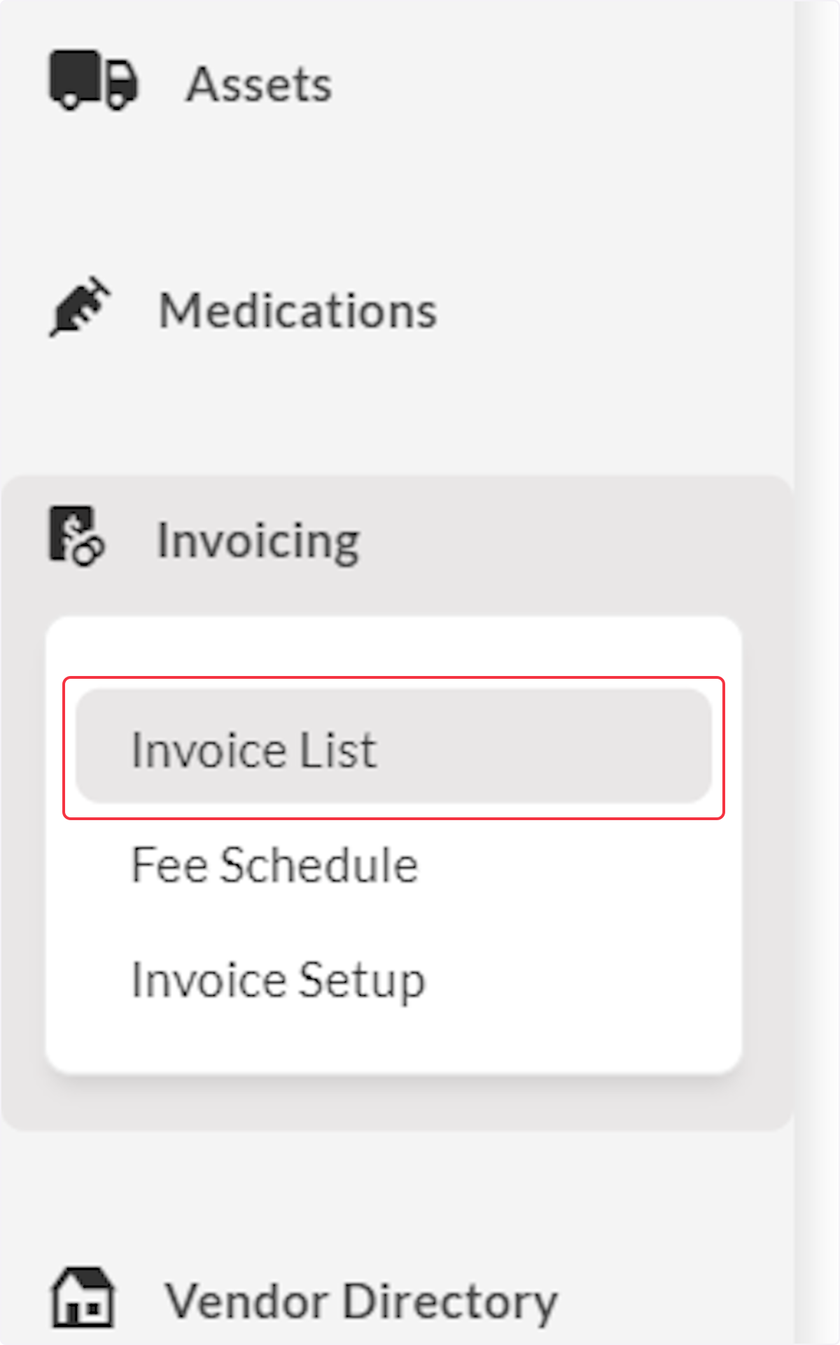 Click on Invoice List.