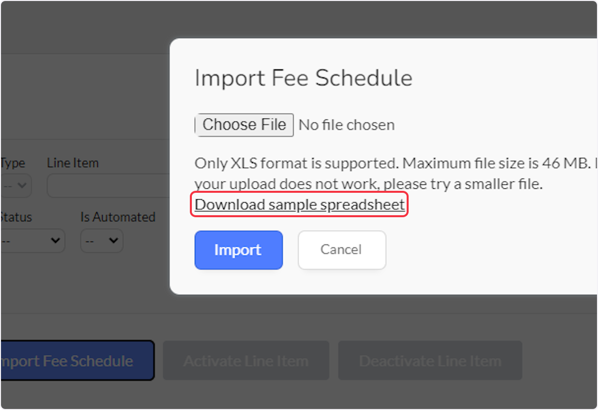 Click on Download sample spreadsheet.