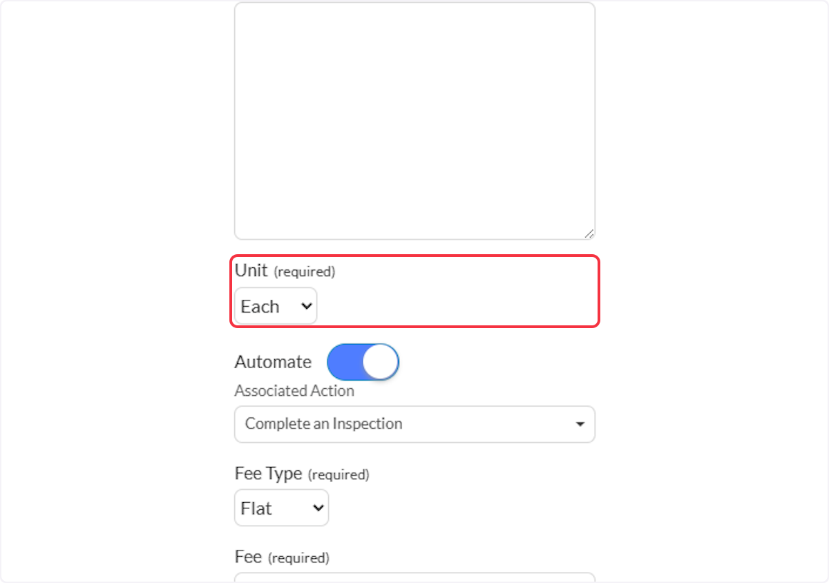 Click on Unit - Select Each.