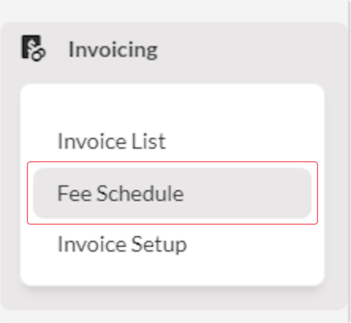 Click on Fee Schedule.
