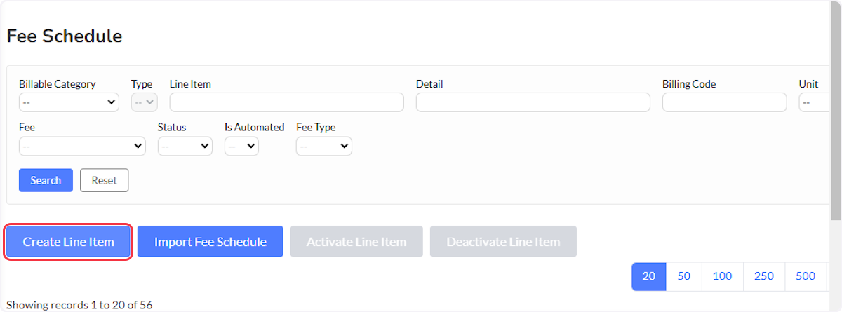 Click on Create Line Item