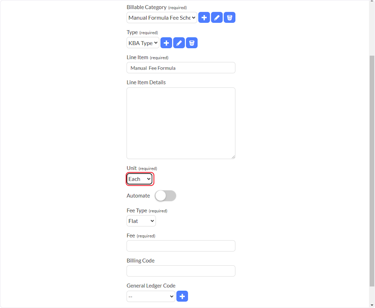 Select Each or Hourly from Unit.