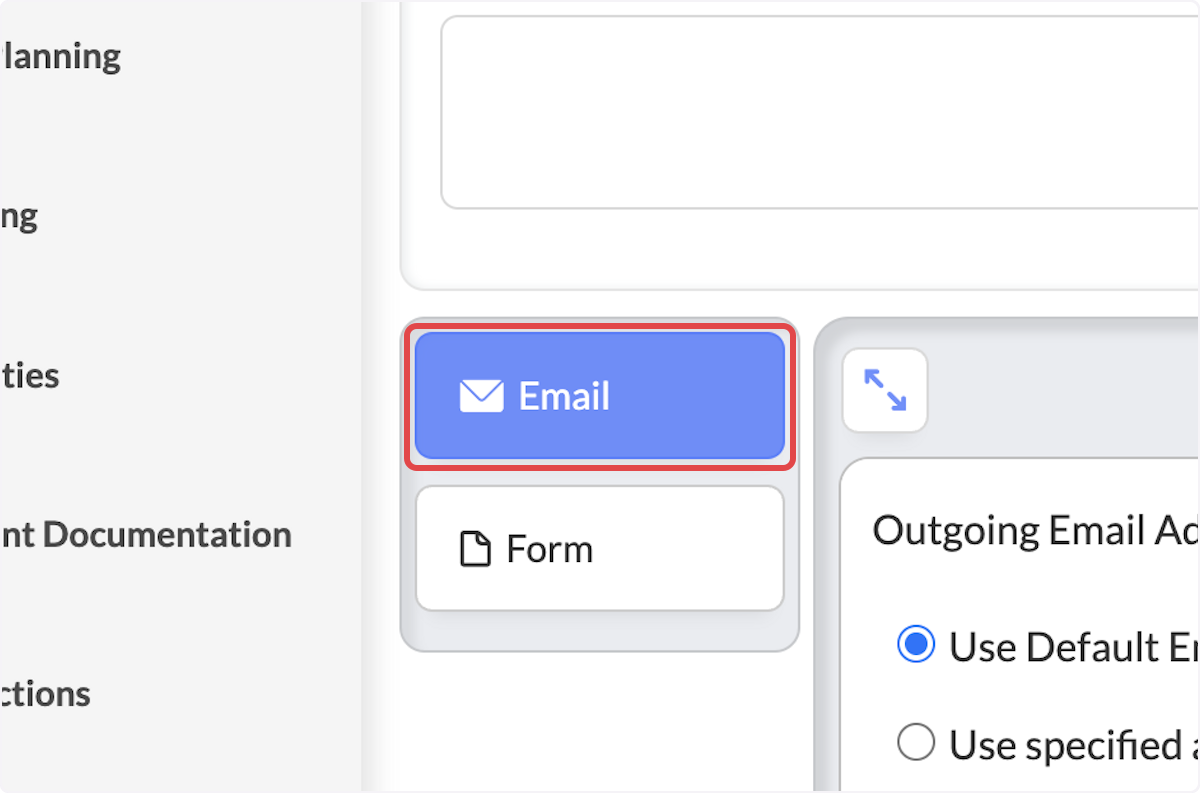 Select the Email tab. 