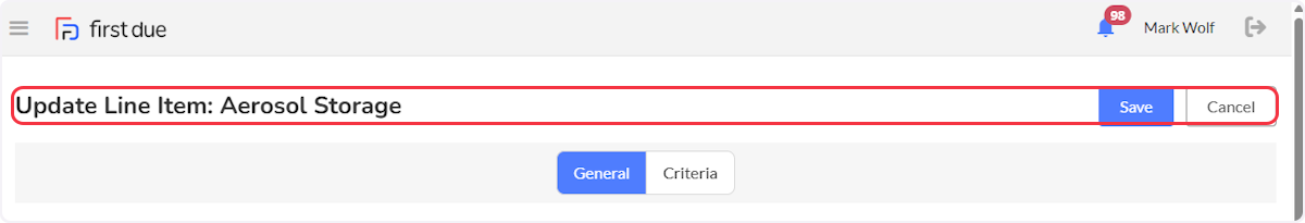 Create or edit a line Item.