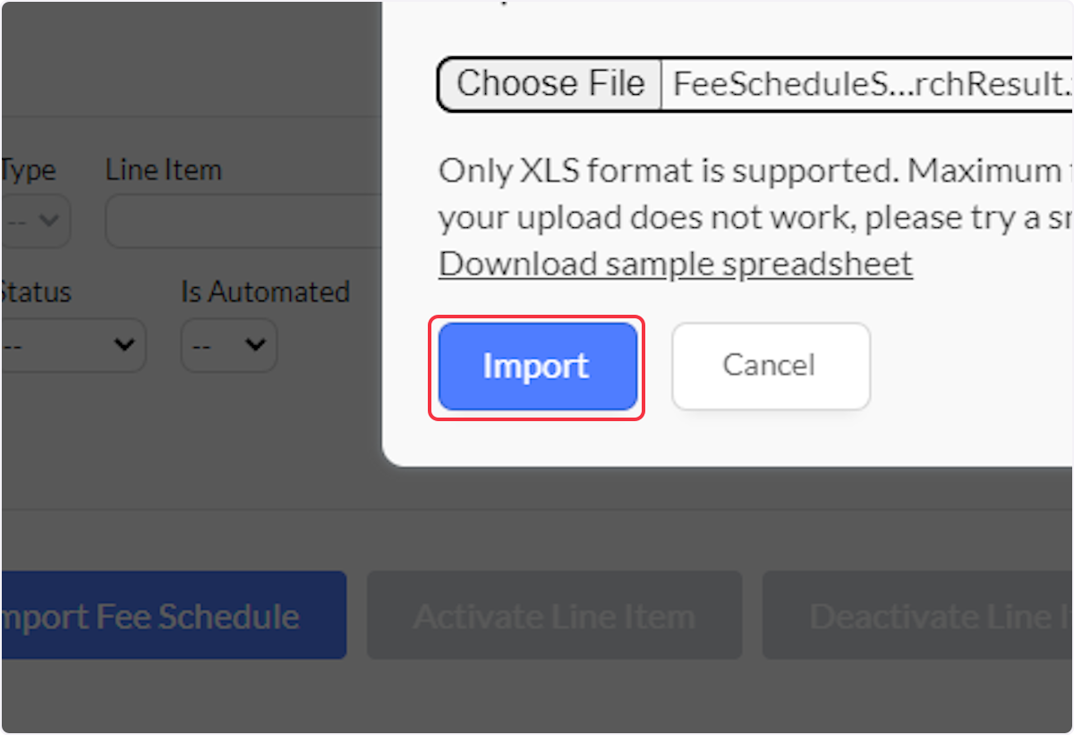 Click on Import.