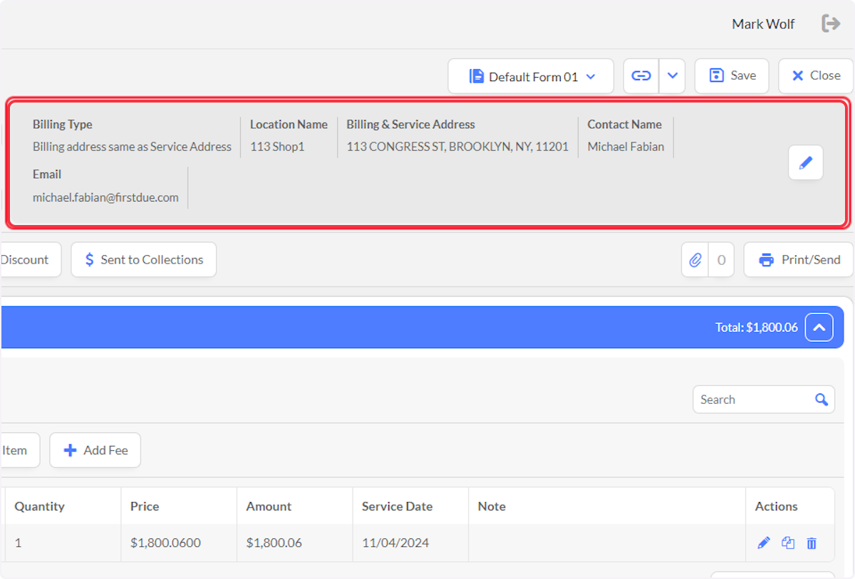 Enter a Service Address or Business Name.