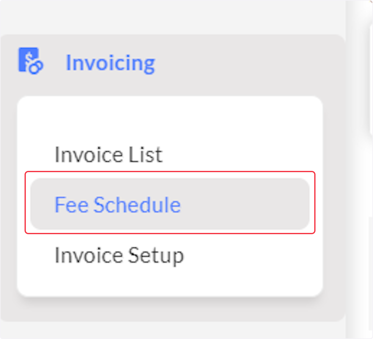 Click on Fee Schedule.