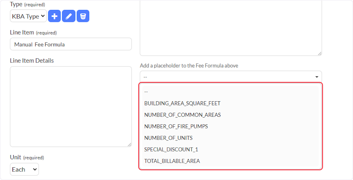 Select one or more placeholder's and apply the formula as needed.