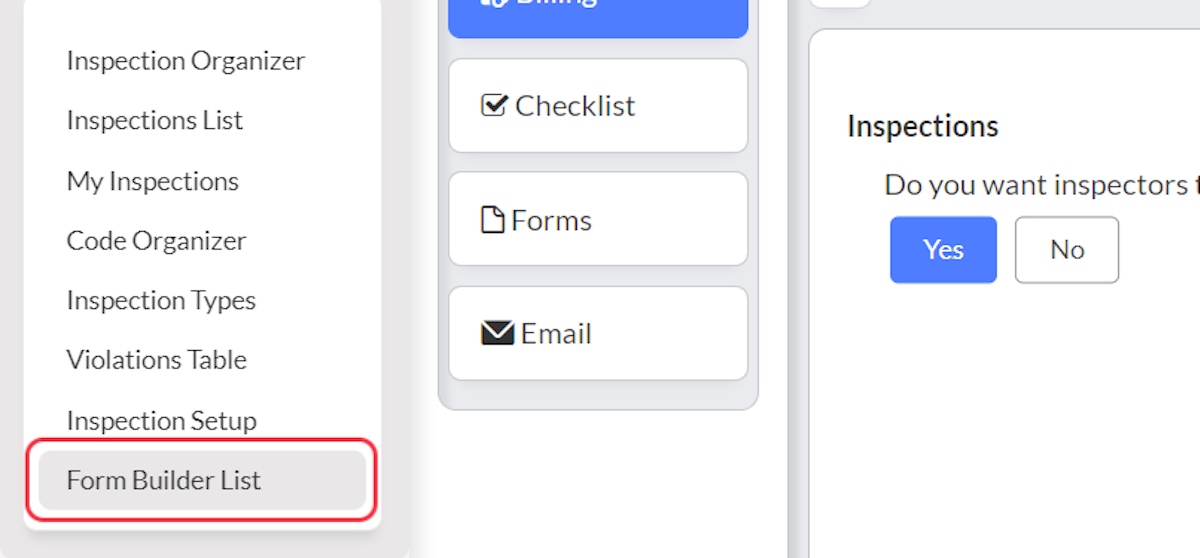 Click on Form Builder List