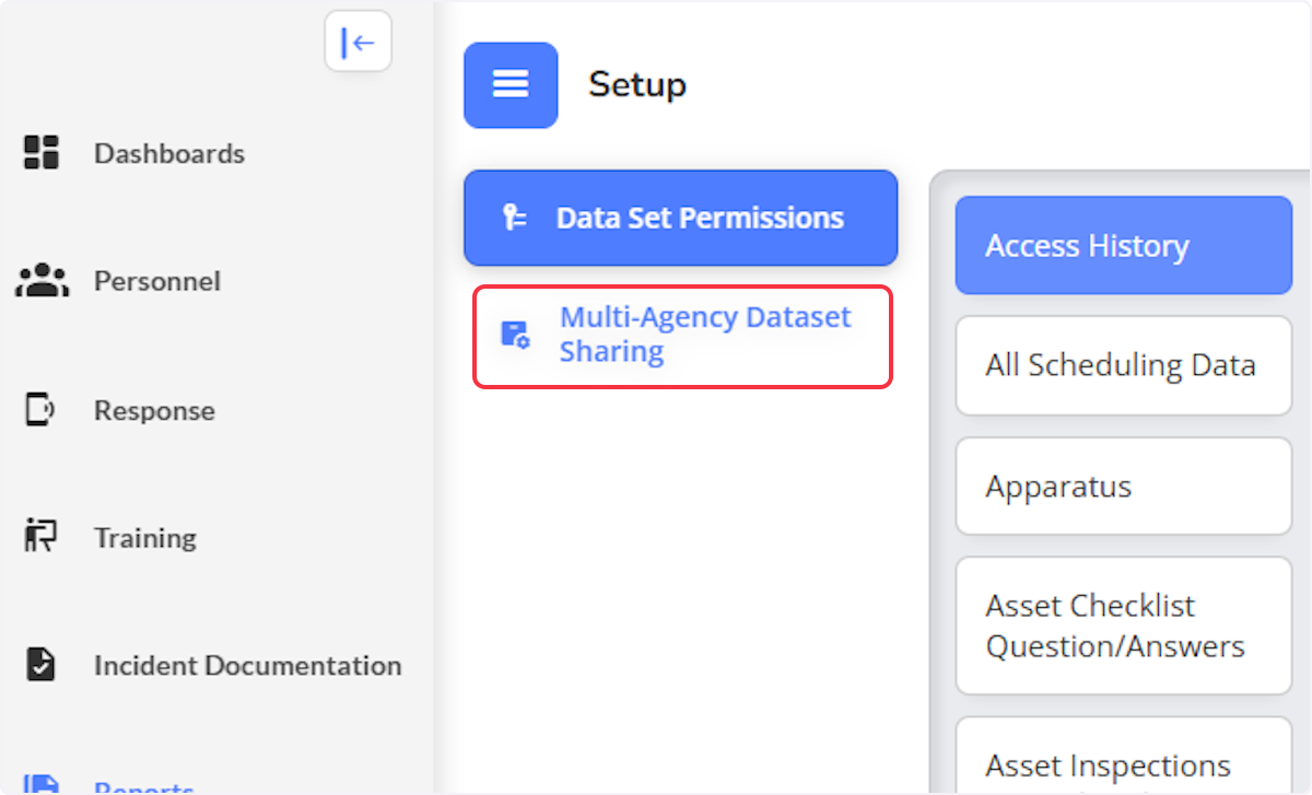 Click on Multi-Agency Dataset Sharing.