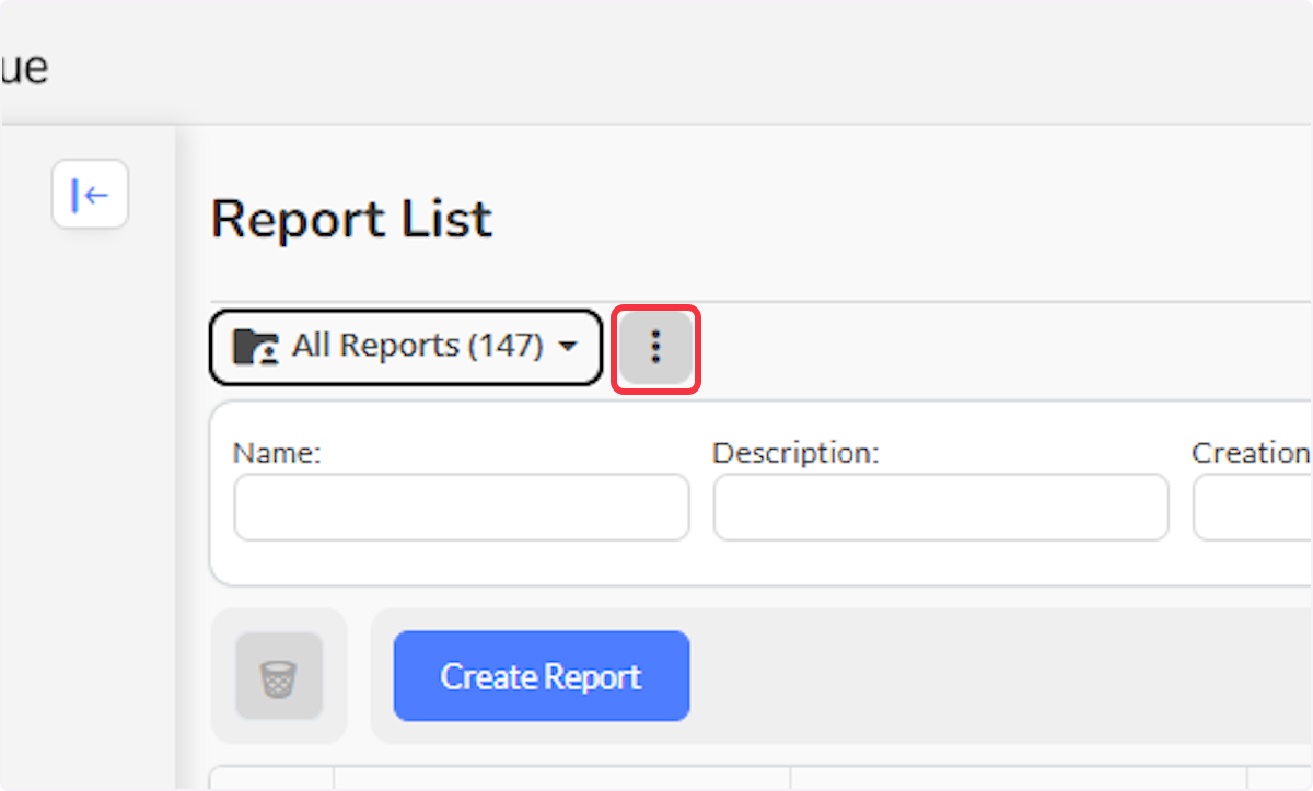 Click on the three dots next to the folder list to open the menu. 