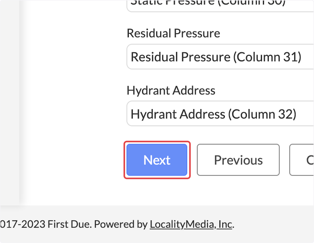 Click on next when you have associated the fields that you want to. 