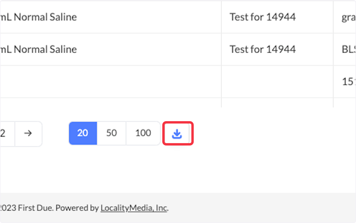 To download data from the report, select the Download button at the bottom of the screen. 