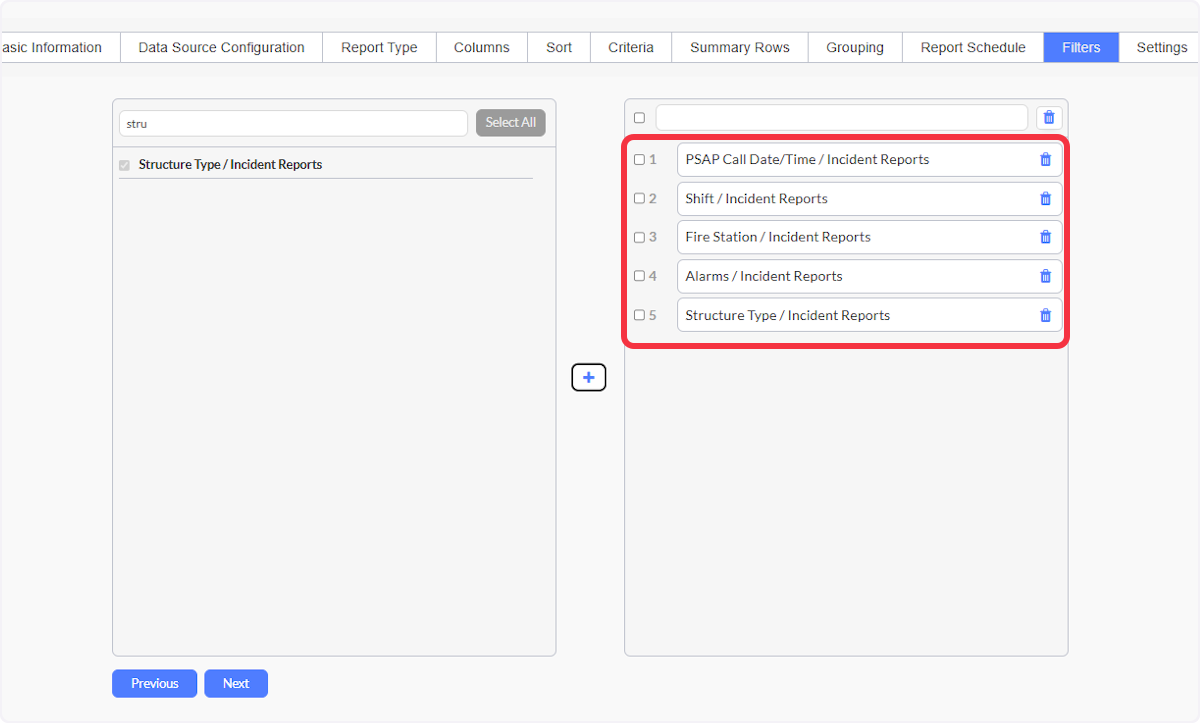 All of your Filters will now be shown in the column on the right.