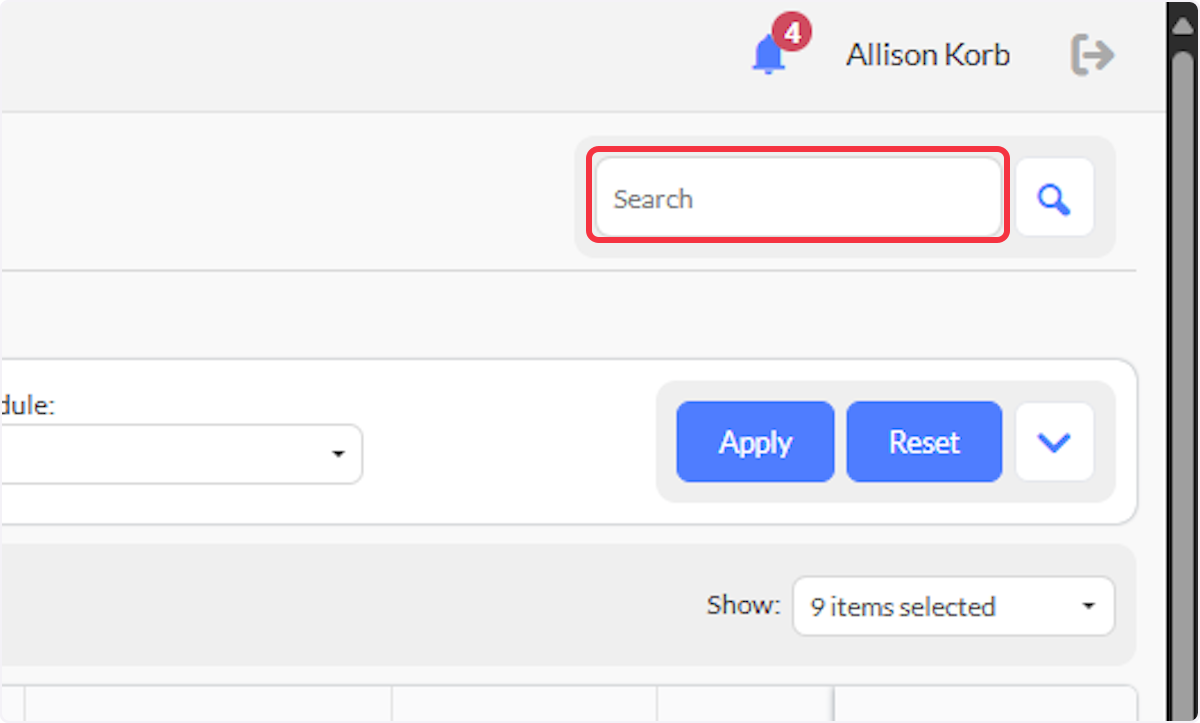 Enter a word or a partial word into the Search Box to find a report. It will search in the Title and the Description of the Report. 