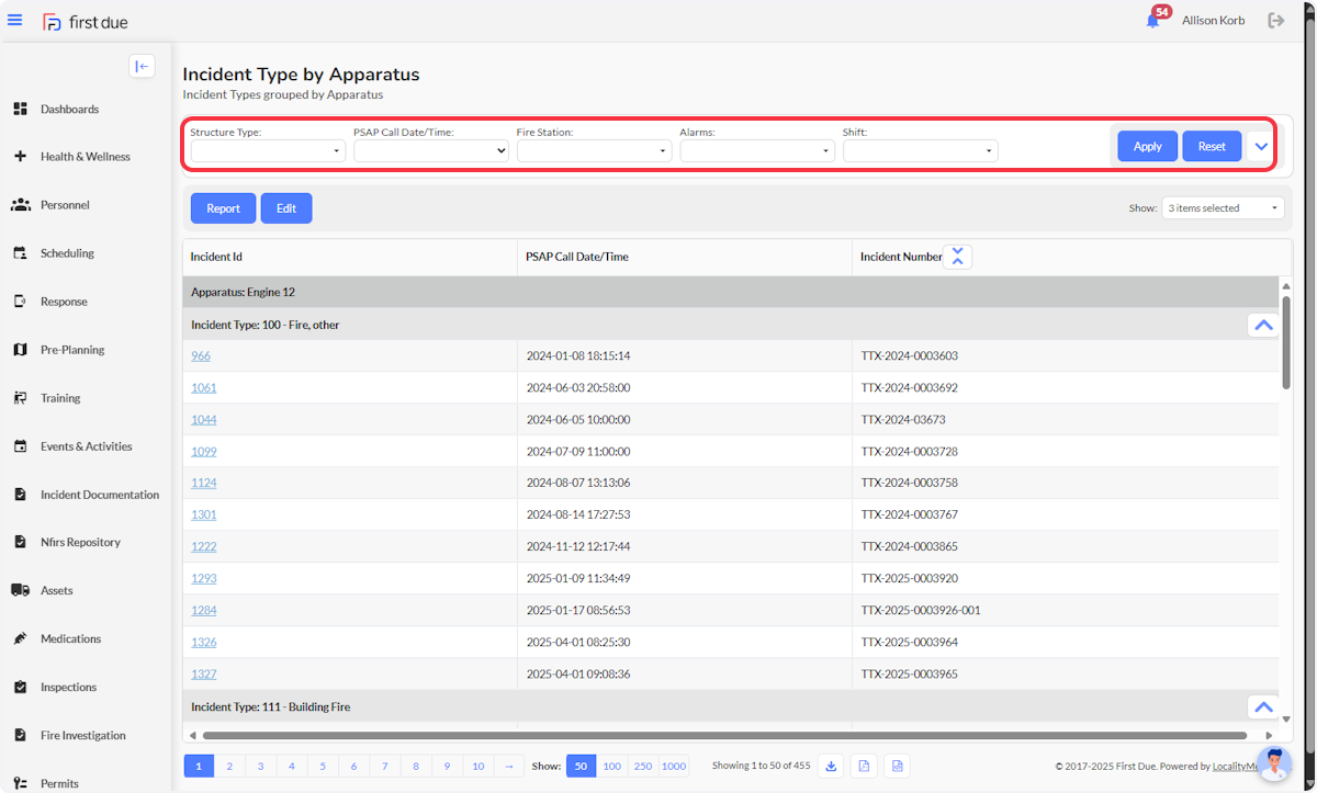 Your filters will now be available to use at the top of your Report. 