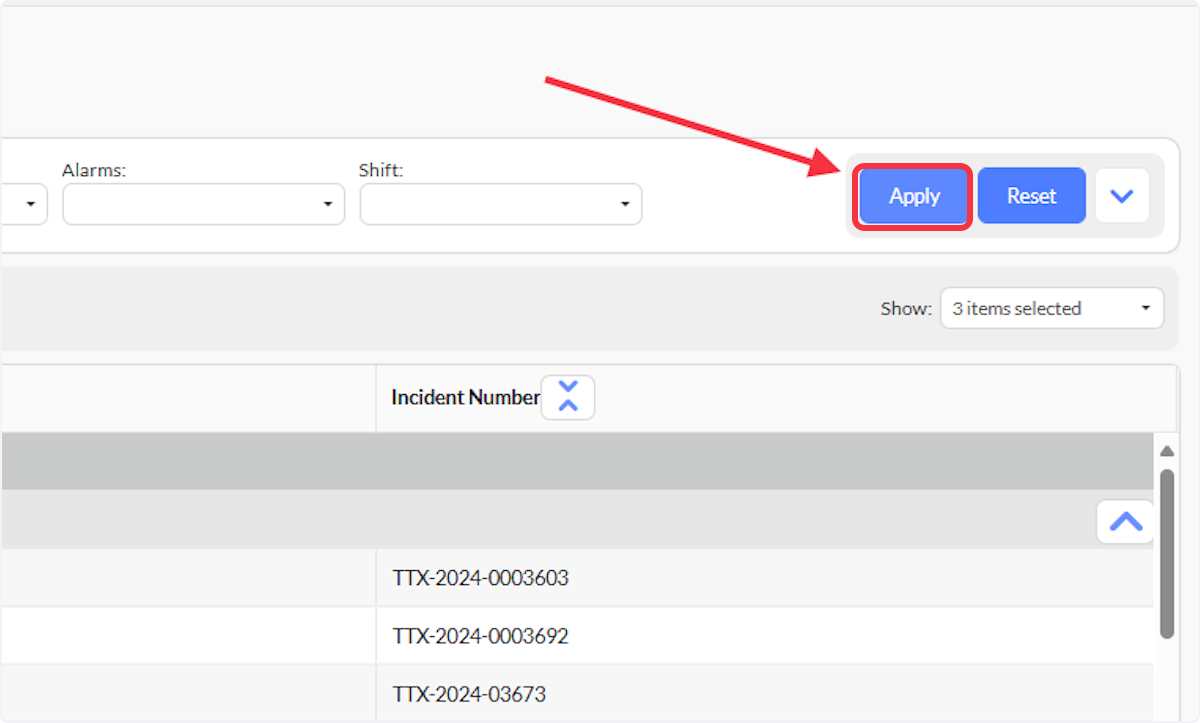 Once you have made your choices on the content to Filter, click Apply to regenerate the Report with the filtered data.