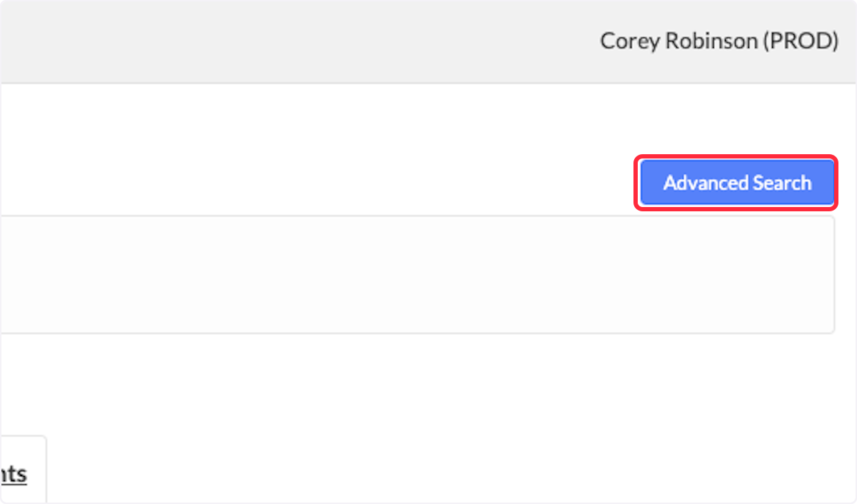 Click on Advanced Search to adjust report parameters. 