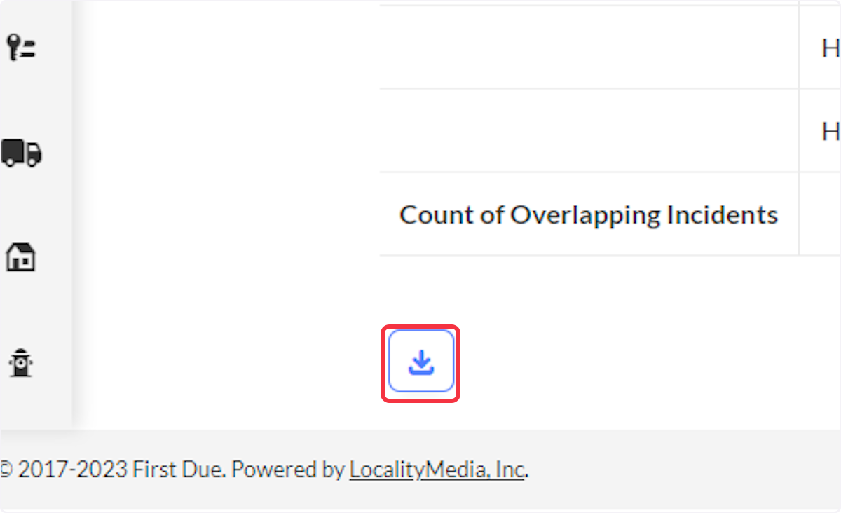Click on the download icon to download the report data into a CSV file.