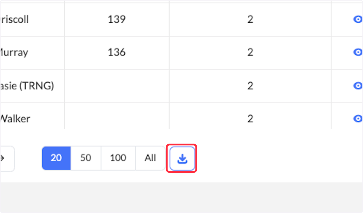 To download a .csv version of this report, click the Download button. 